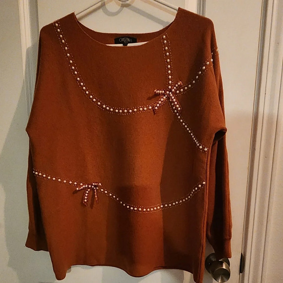 Cristina Paris Bow Sweater size L/XL - Picture 1 of 5
